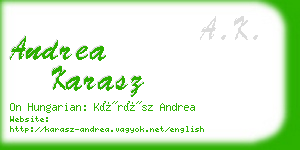 andrea karasz business card